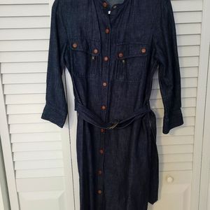 Ralph Lauren denim snap button midi dress
